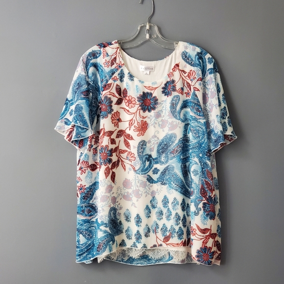 Northern Reflections Tops - NORTHERN REFLECTIONS Floral Print Short Sleeve Top Size XL